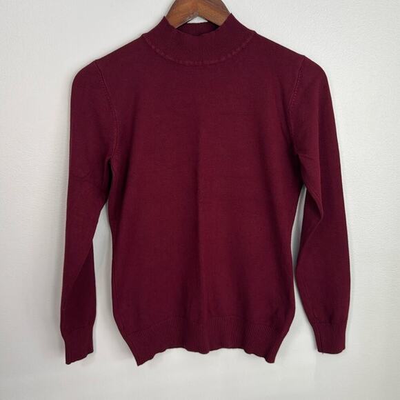 Cielo Burgundy Mock Turtleneck Size M - Picture 1 of 5